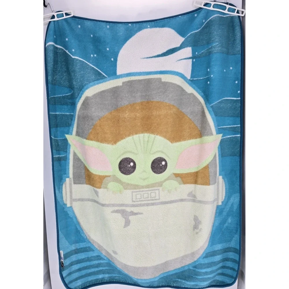 The Mandalorian Yoda Plush Fleece Throw Blanket Size 60